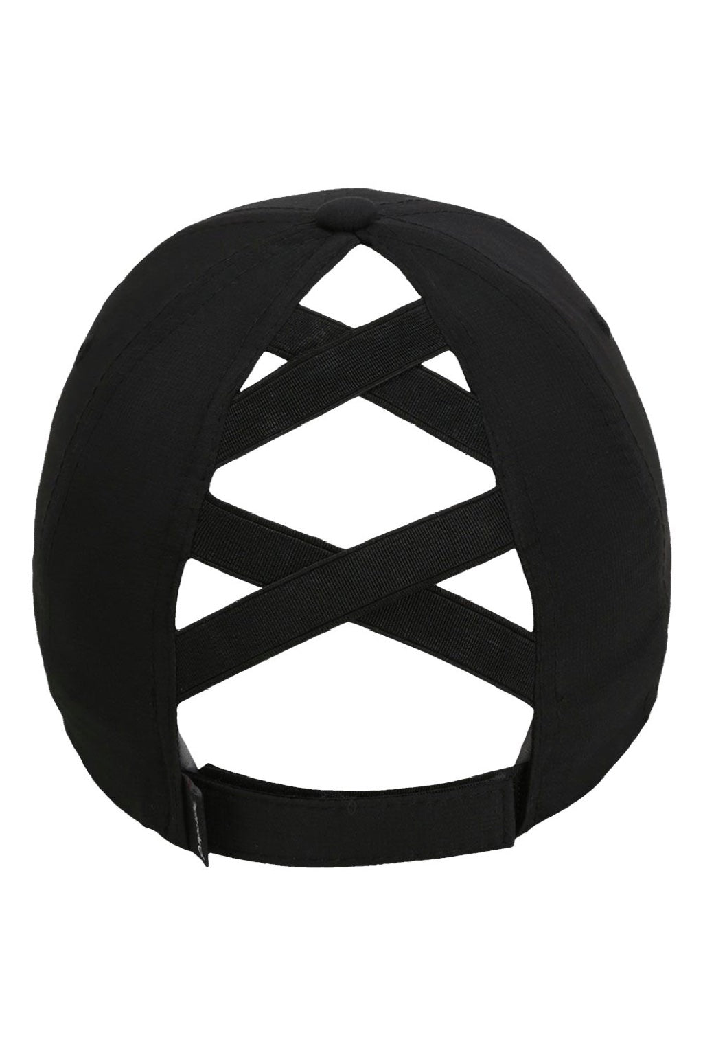 Imperial Hats L338 Mens The Hinsen Ponytail Performance Moisture Wicking Adjustable Hat Black Flat Back