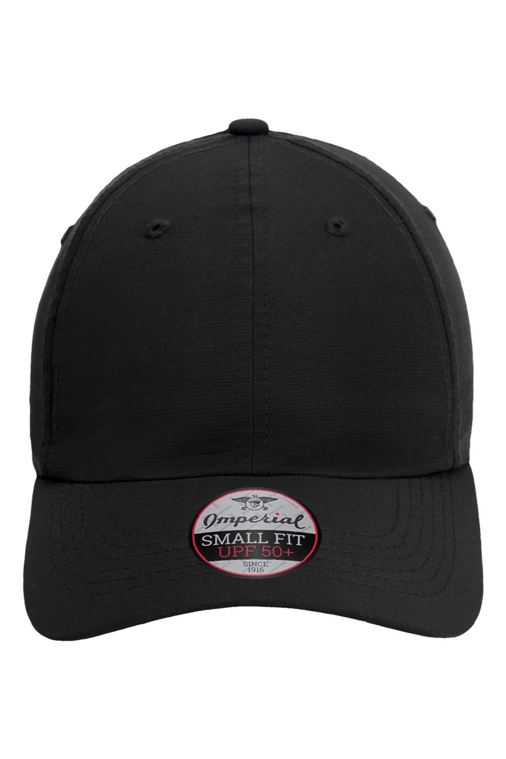 Imperial Hats L338 Mens The Hinsen Ponytail Performance Moisture Wicking Adjustable Hat Black Flat Front