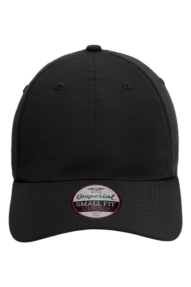 Imperial Hats L338 Mens The Hinsen Ponytail Performance Moisture Wicking Adjustable Hat Black Flat Front