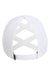 Imperial Hats L338 Mens The Hinsen Ponytail Performance Moisture Wicking Adjustable Hat White Flat Back