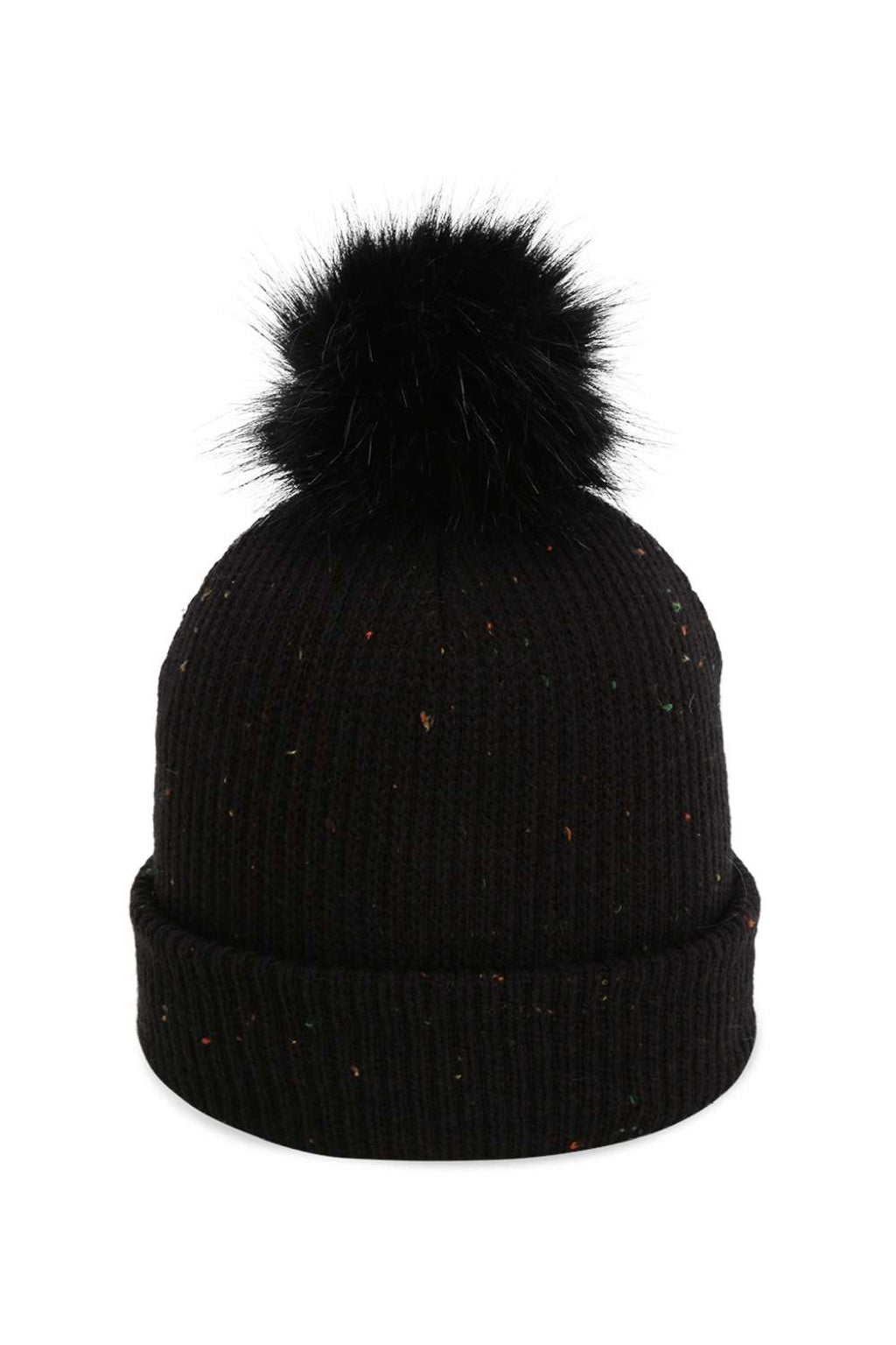 Imperial Hats 6014 Unisex The Montage Pom Cuffed Beanie Black Flat Front