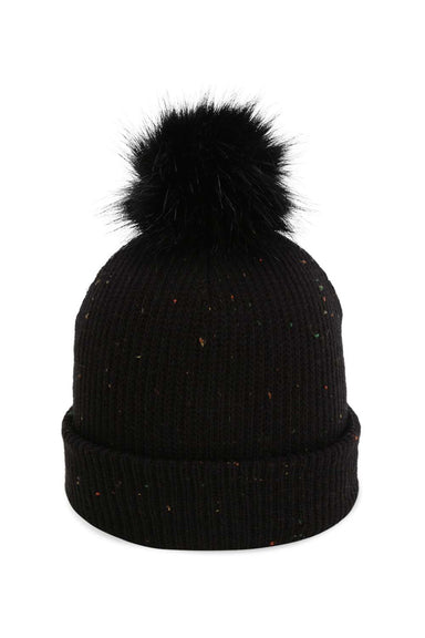 Imperial Hats 6014 Unisex The Montage Pom Cuffed Beanie Black Flat Front