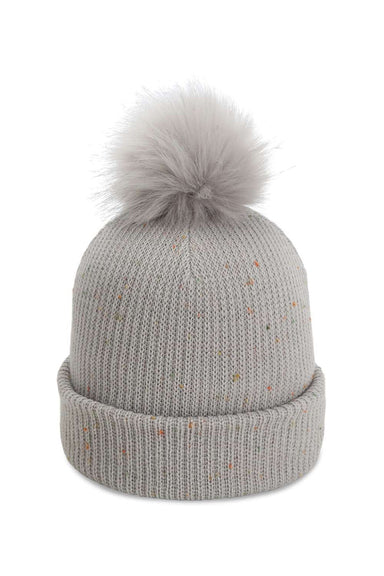 Imperial Hats 6014 Unisex The Montage Pom Cuffed Beanie Light Grey Flat Front