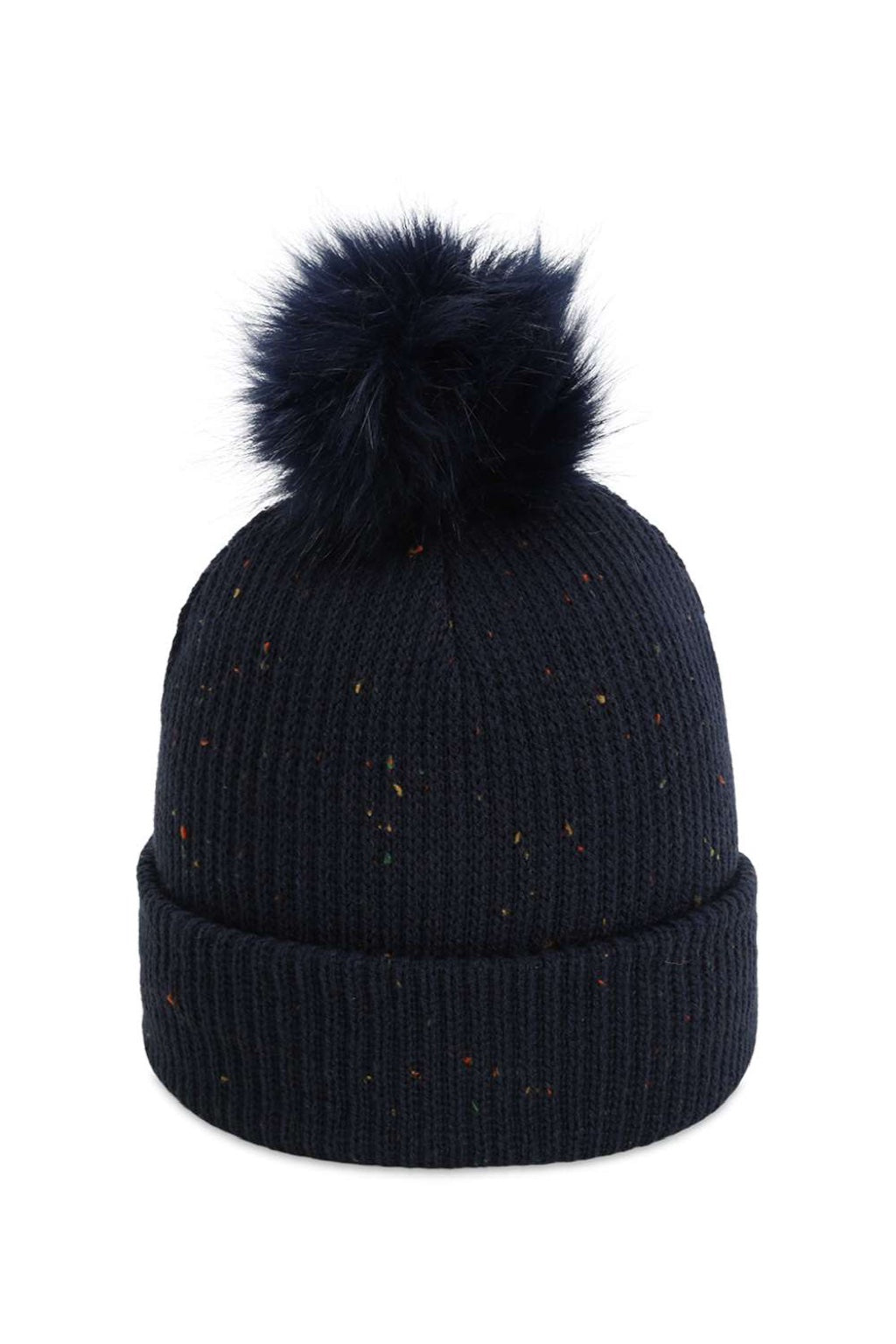 Imperial Hats 6014 Unisex The Montage Pom Cuffed Beanie Navy Blue Flat Front