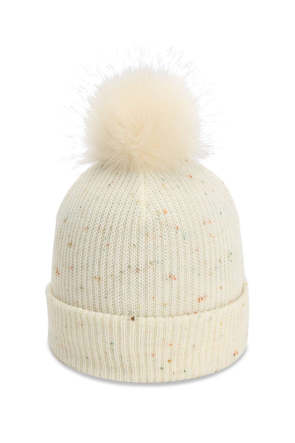 Imperial Hats 6014 Unisex The Montage Pom Cuffed Beanie Putty Flat Front