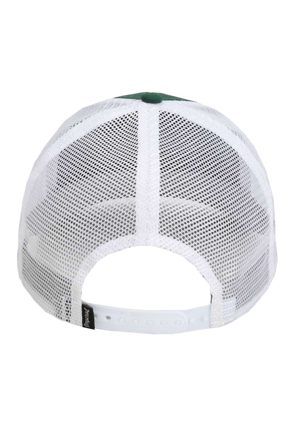 Imperial Hats 7055 Mens The Night Owl Performance Moisture Wicking Snapback Hat Forest Green/White Flat Back