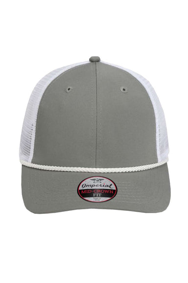 Imperial Hats 7055 Mens The Night Owl Performance Moisture Wicking Snapback Hat Grey/White Flat Front