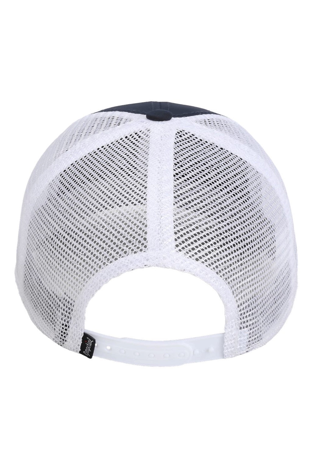 Imperial Hats 7055 Mens The Night Owl Performance Moisture Wicking Snapback Hat Navy Blue/White Flat Back