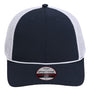 Imperial Hats Mens The Night Owl Performance Moisture Wicking Snapback Hat - Navy Blue/White