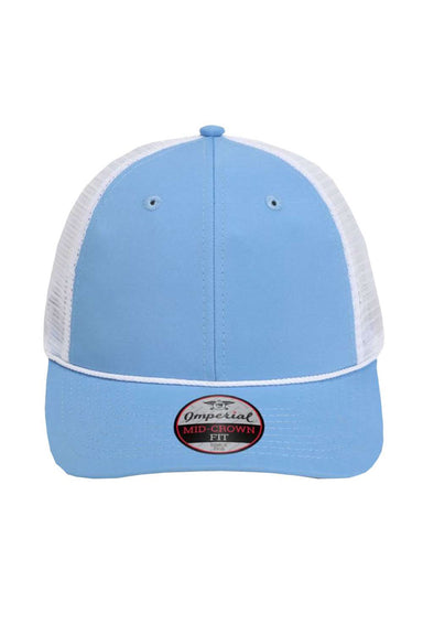 Imperial Hats 7055 Mens The Night Owl Performance Moisture Wicking Snapback Hat Powder Blue/White Flat Front