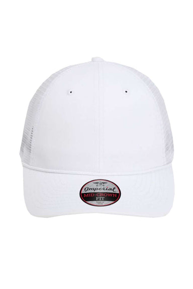 Imperial Hats 7055 Mens The Night Owl Performance Moisture Wicking Snapback Hat White Flat Front