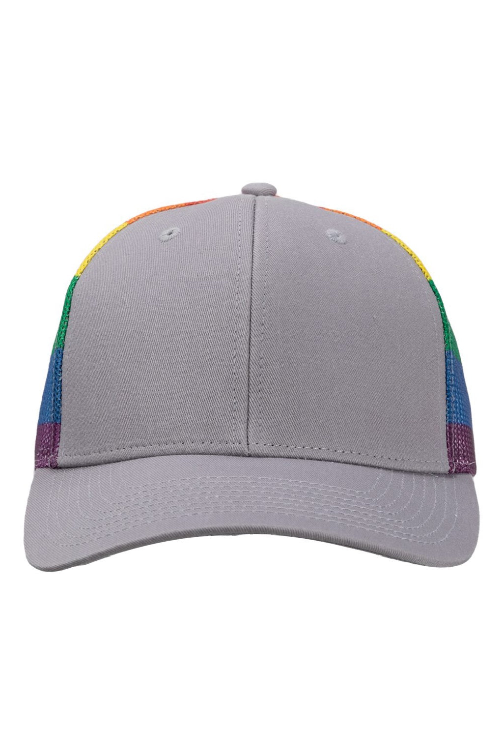 Kati Hats S700M Mens Printed Mesh Snapback Trucker Hat Grey/Rainbow Flat Front
