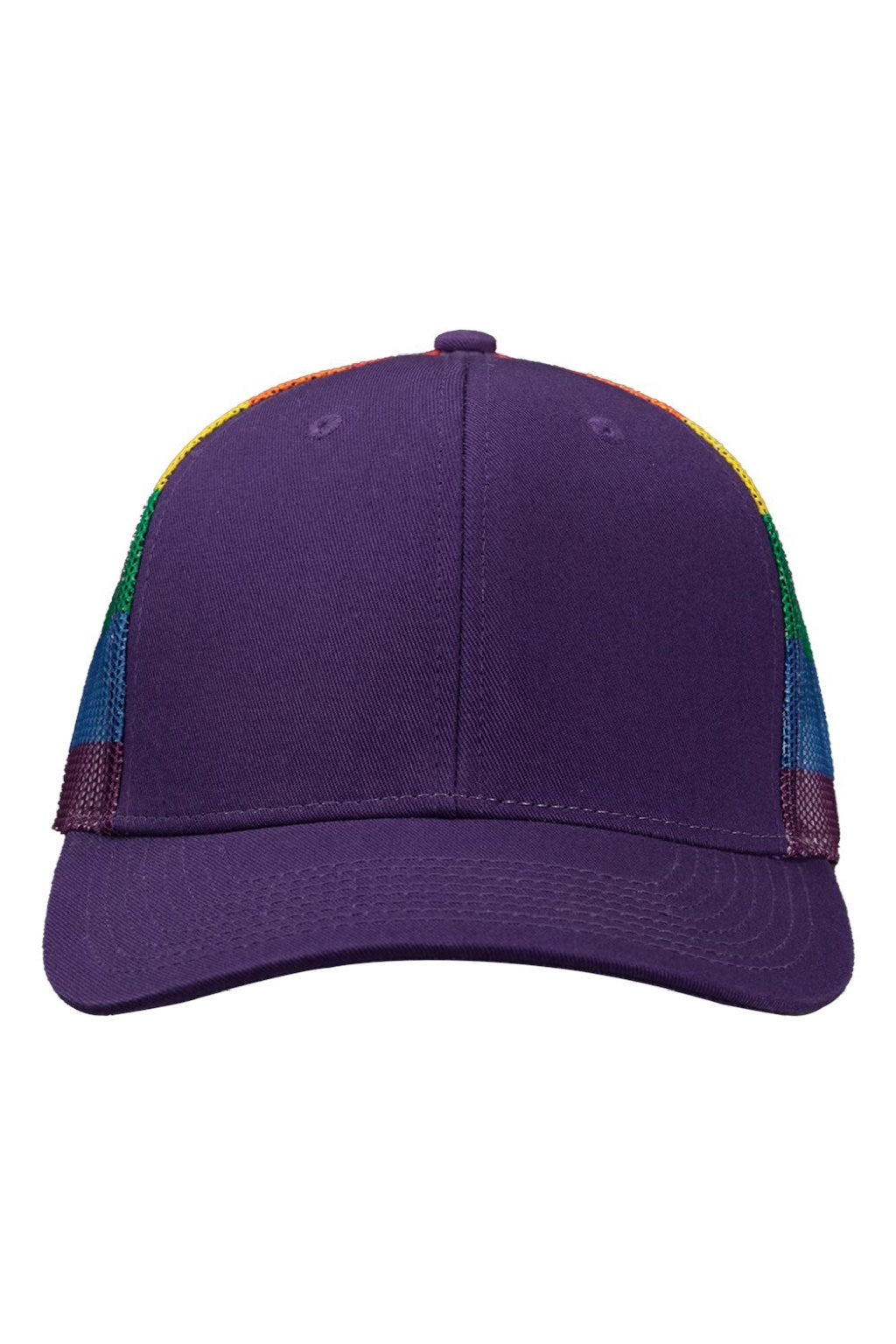 Kati Hats S700M Mens Printed Mesh Snapback Trucker Hat Purple/Rainbow Flat Front
