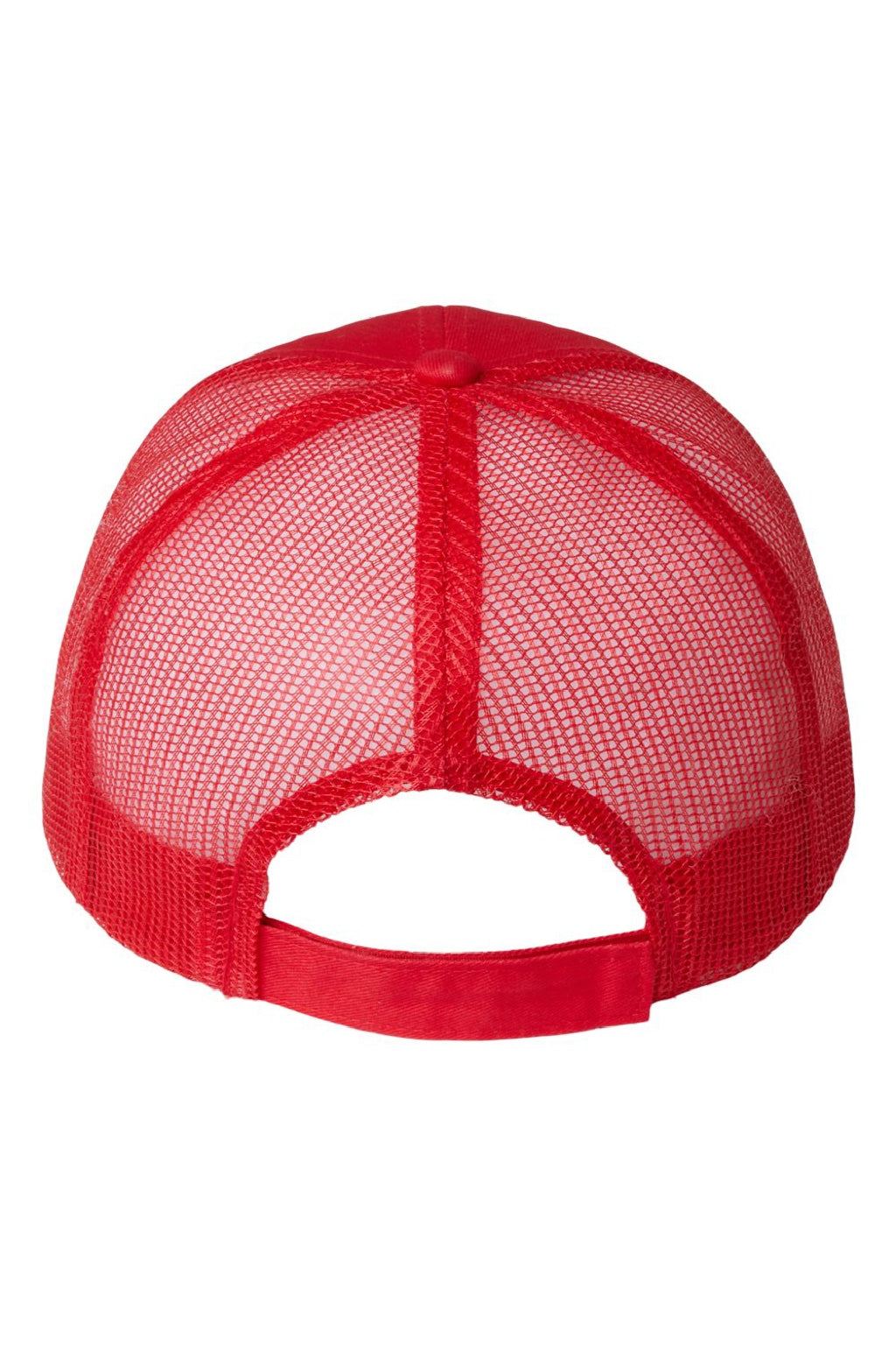 Valucap Hats S102 Mens Sandwich Bill Adjustable Trucker Hat Red Flat Back