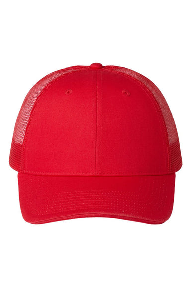 Valucap Hats S102 Mens Sandwich Bill Adjustable Trucker Hat Red Flat Front