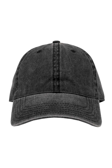 The Game GB465 Mens Pigment Dyed Hat Black Flat Front