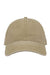 The Game Hats GB465 Mens Pigment Dyed Adjustable Hat Khaki Flat Front