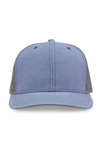 The Game GB452E Mens Everyday Trucker Hat Heather Light Blue Flat Front