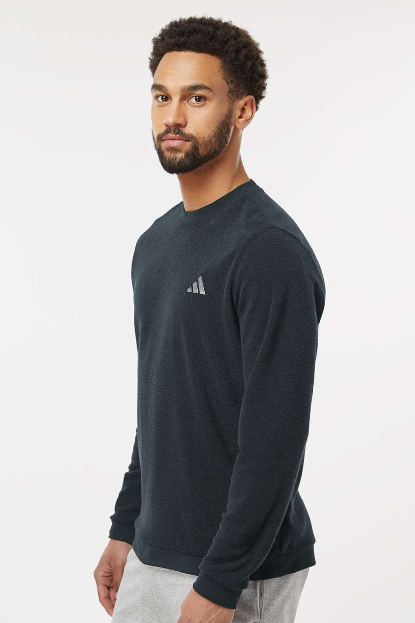 Adidas A586 Mens Crewneck Sweatshirt Black Model Side
