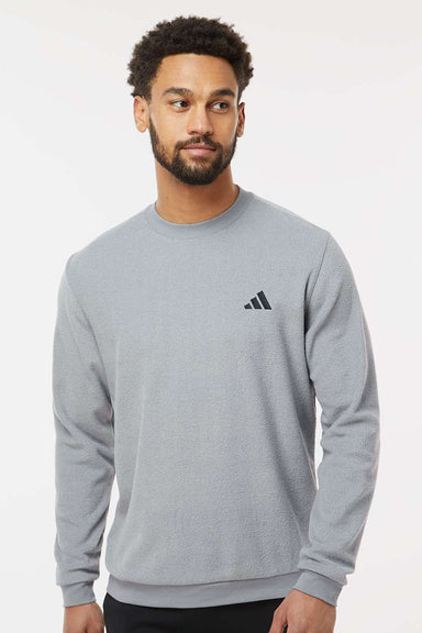 Adidas A586 Mens Crewneck Sweatshirt Grey Model Front