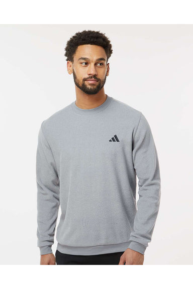 Adidas A586 Mens Crewneck Sweatshirt Grey Model Front