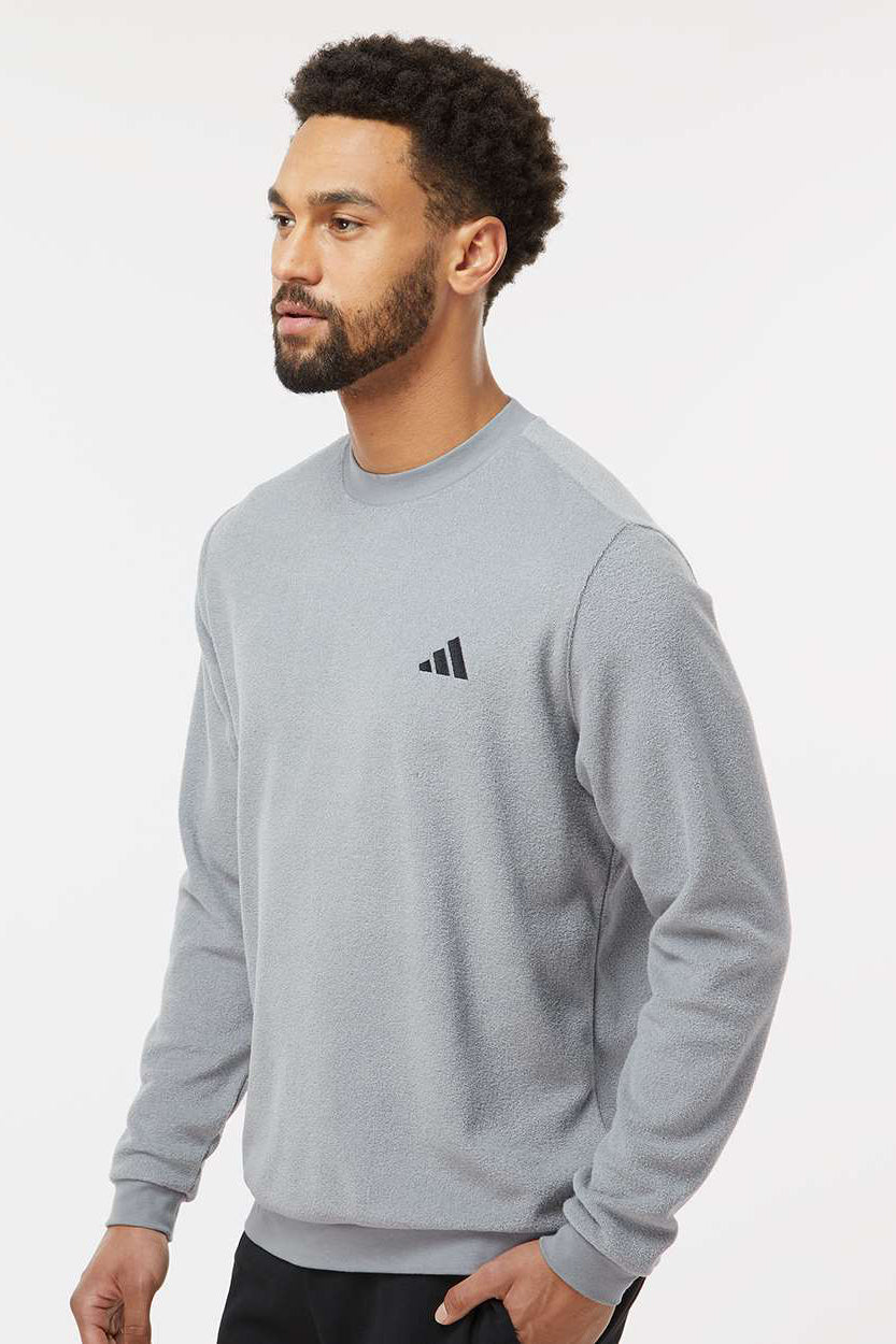 Adidas A586 Mens Crewneck Sweatshirt Grey Model Side