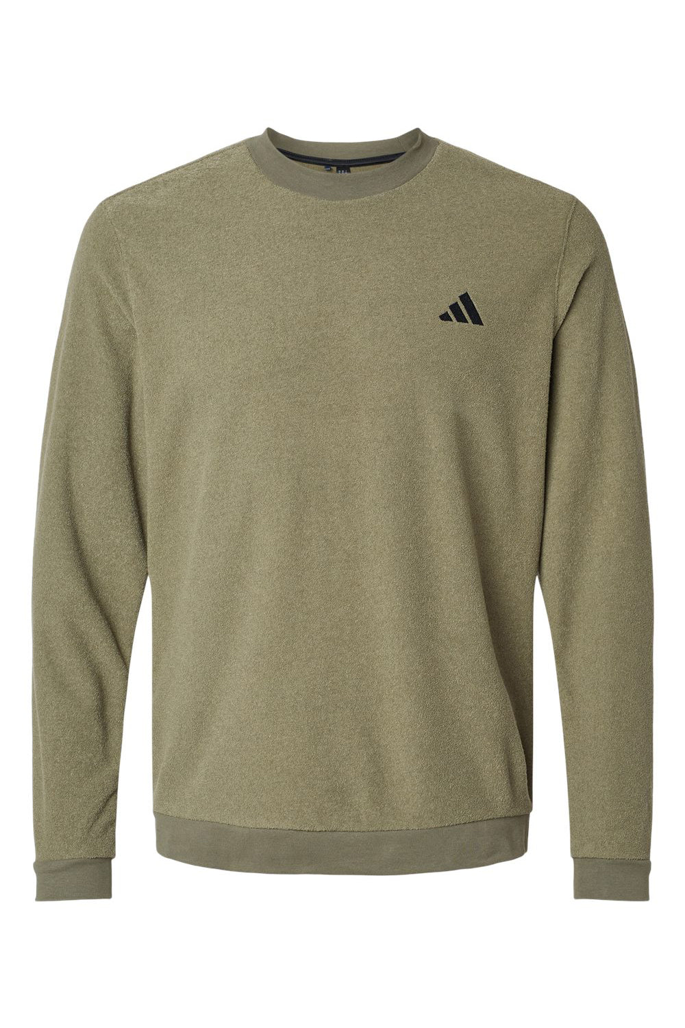 Adidas A586 Mens Crewneck Sweatshirt Olive Strata Flat Front
