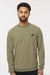 Adidas A586 Mens Crewneck Sweatshirt Olive Strata Model Front