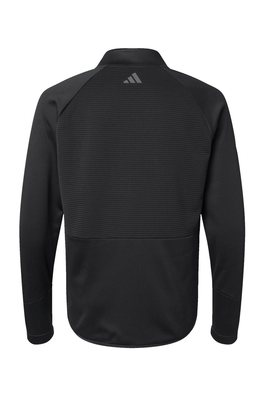 Adidas A587 Mens 1/4 Zip Sweatshirt Black Flat Back