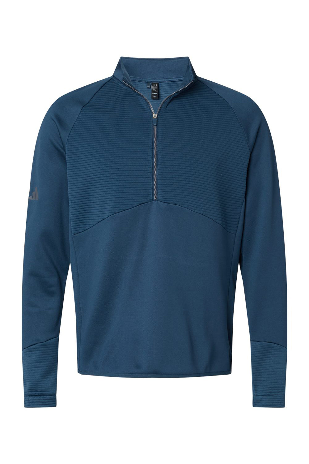 Adidas A587 Mens 1/4 Zip Sweatshirt Crew Navy Blue Flat Front