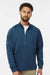 Adidas A587 Mens 1/4 Zip Sweatshirt Crew Navy Blue Model Front