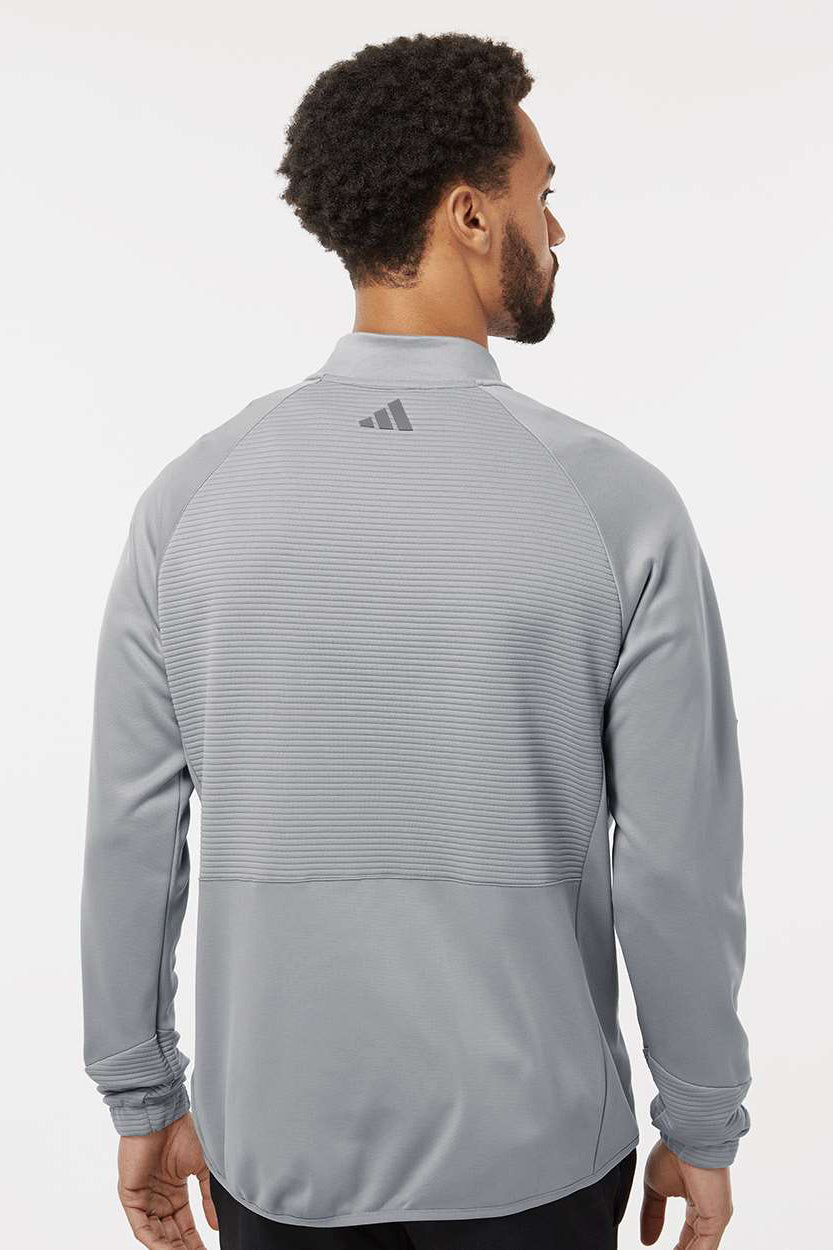 Adidas A587 Mens 1/4 Zip Sweatshirt Grey Model Back