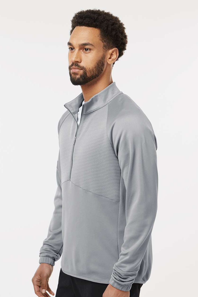 Adidas A587 Mens 1/4 Zip Sweatshirt Grey Model Side