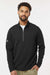 Adidas A588 Mens Spacer 1/4 Zip Sweatshirt Black Model Front