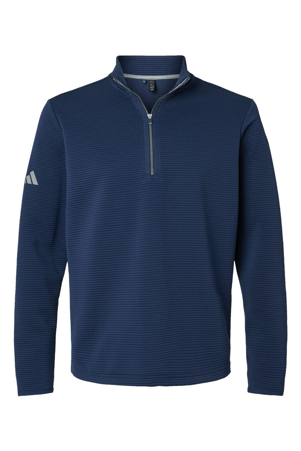 Adidas A588 Mens Spacer 1/4 Zip Sweatshirt Collegiate Navy Blue Flat Front