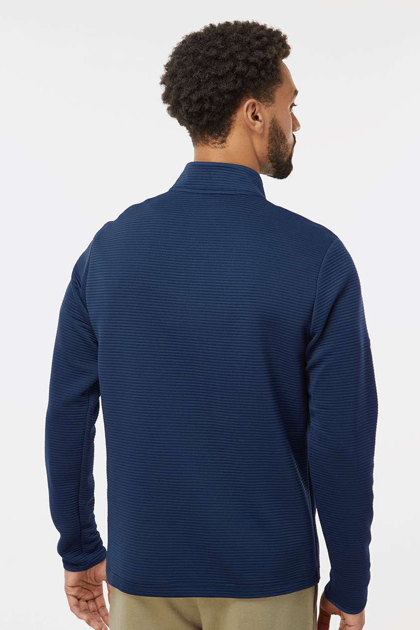Adidas A588 Mens Spacer 1/4 Zip Pullover Collegiate Navy Blue Model Back