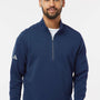 Adidas Mens Spacer 1/4 Zip Sweatshirt - Collegiate Navy Blue - NEW