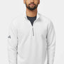 Adidas Mens Spacer 1/4 Zip Sweatshirt - Core White - NEW