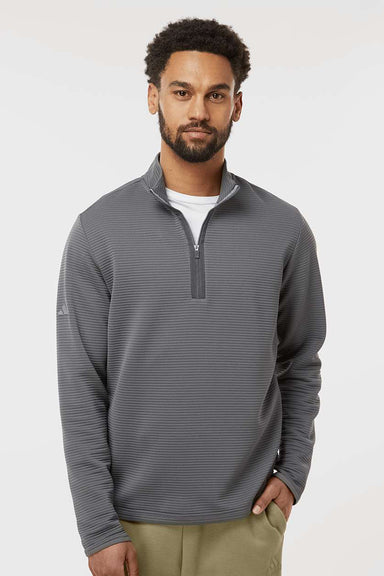 Adidas A588 Mens Spacer 1/4 Zip Sweatshirt Grey Model Front