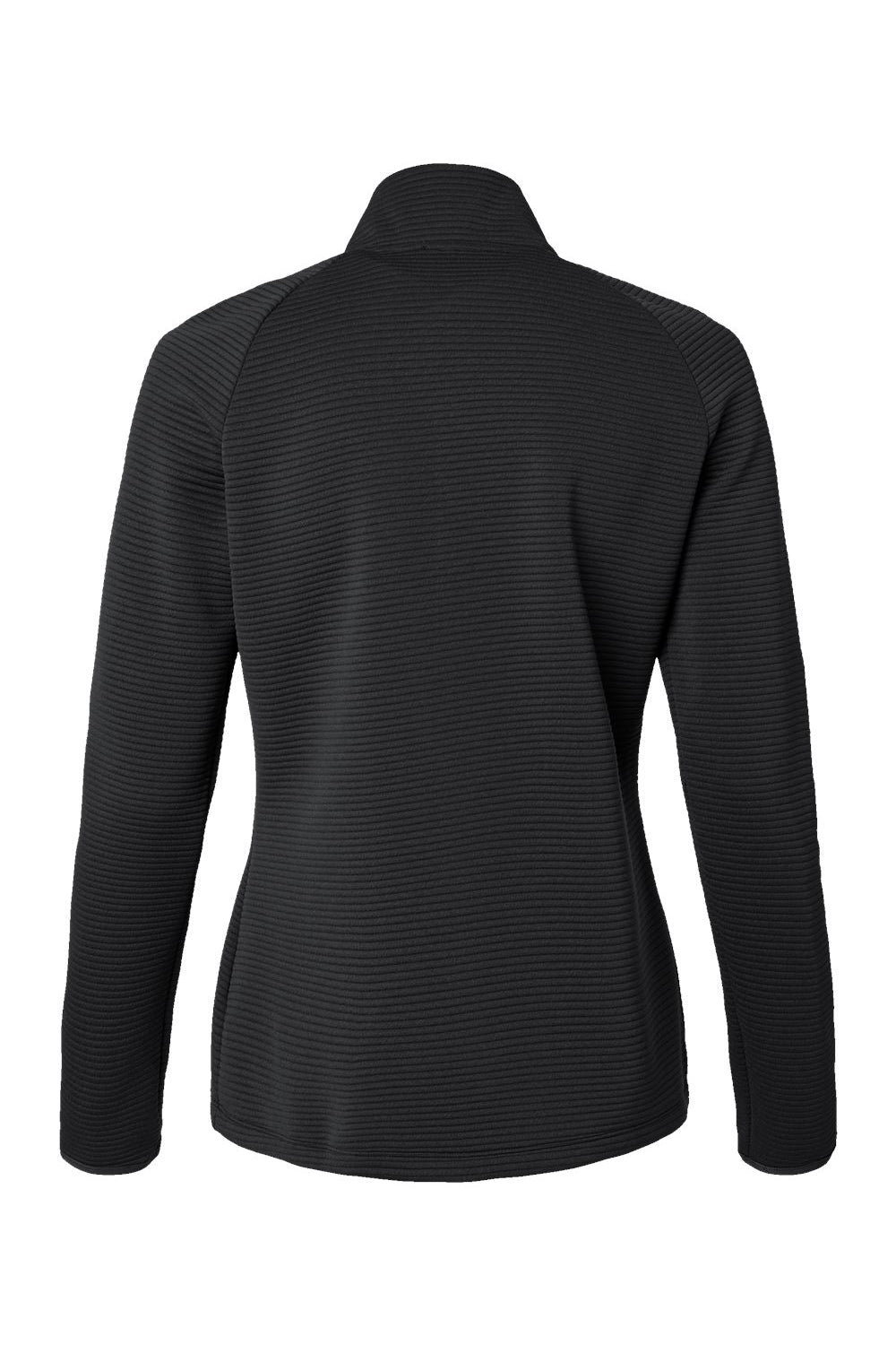Adidas A589 Womens Spacer 1/4 Zip Pullover Black Flat Back