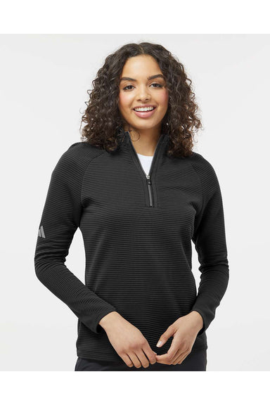Adidas A589 Womens Spacer 1/4 Zip Pullover Black Model Front