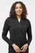 Adidas A589 Womens Spacer 1/4 Zip Pullover Black Model Front