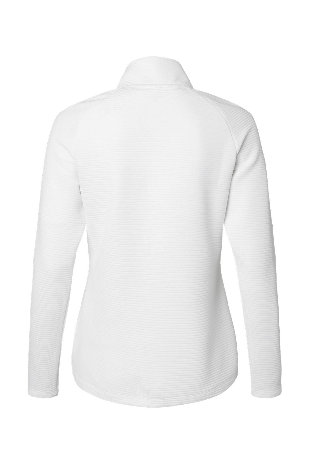 Adidas A589 Womens Spacer 1/4 Zip Pullover Core White Flat Back