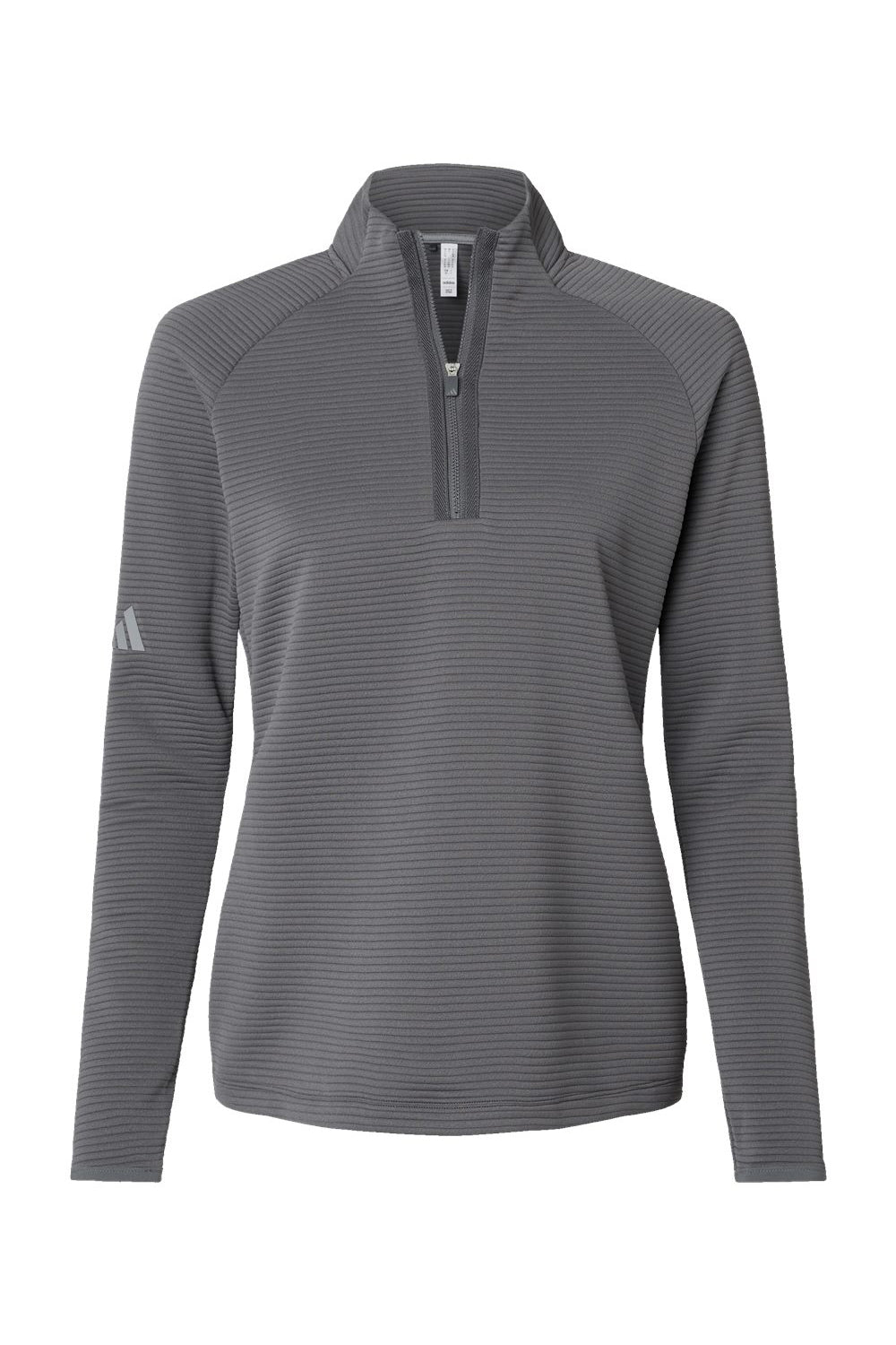 Adidas A589 Womens Spacer 1/4 Zip Sweatshirt Grey Flat Front