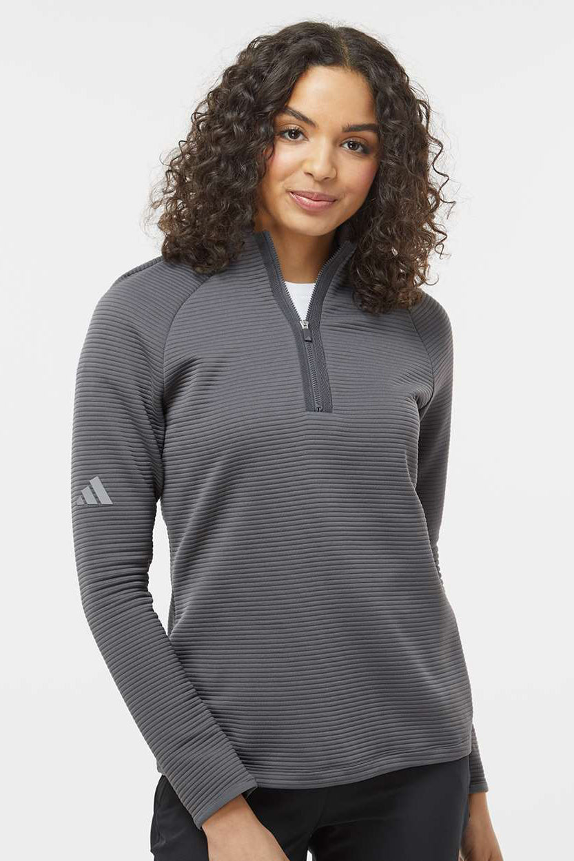 Adidas A589 Womens Spacer 1/4 Zip Pullover Grey Model Front