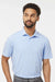 Adidas A590 Mens Short Sleeve Polo Shirt Blue Dawn Melange Model Front