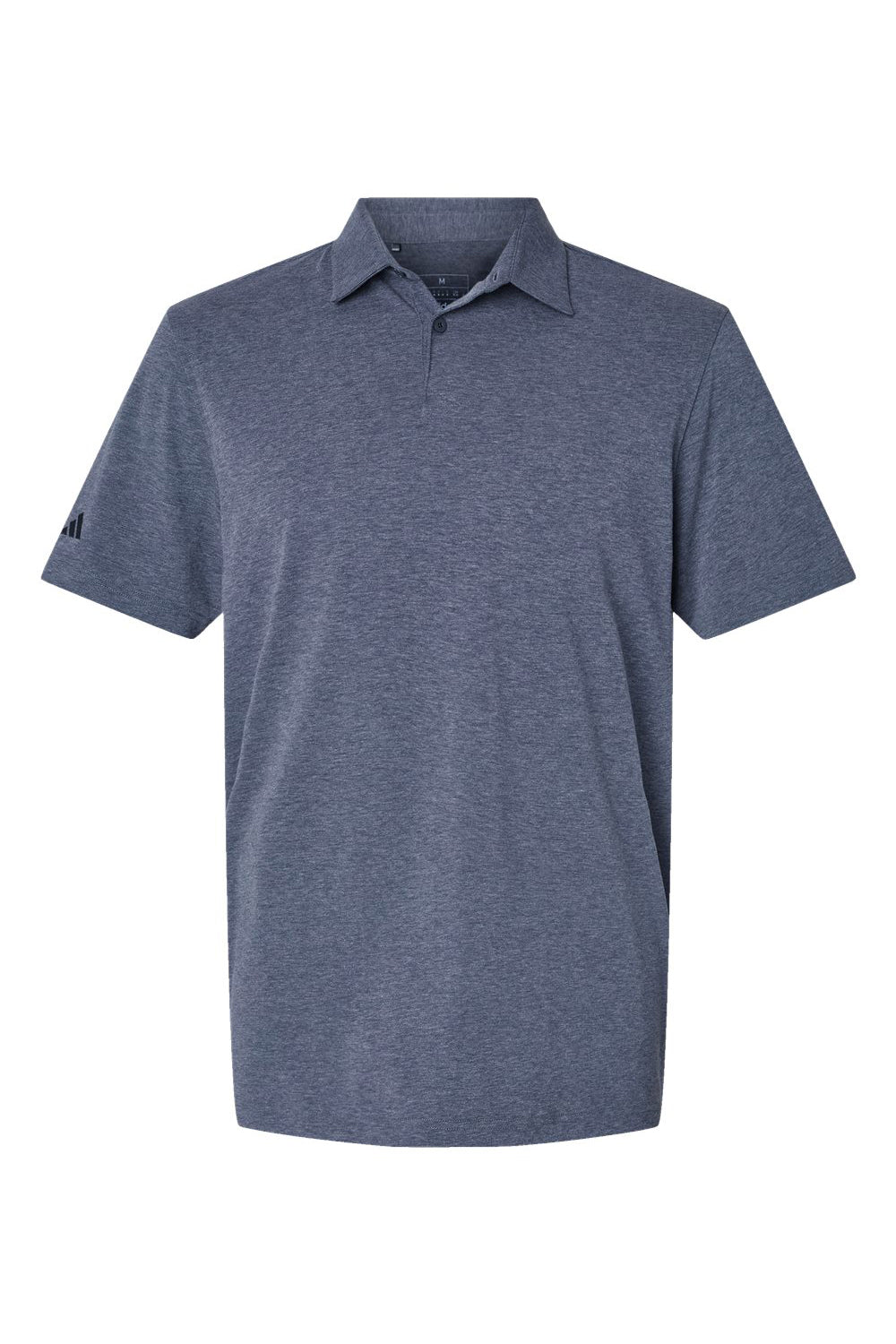 Adidas A590 Mens Short Sleeve Polo Shirt Collegiate Navy Blue Melange Flat Front