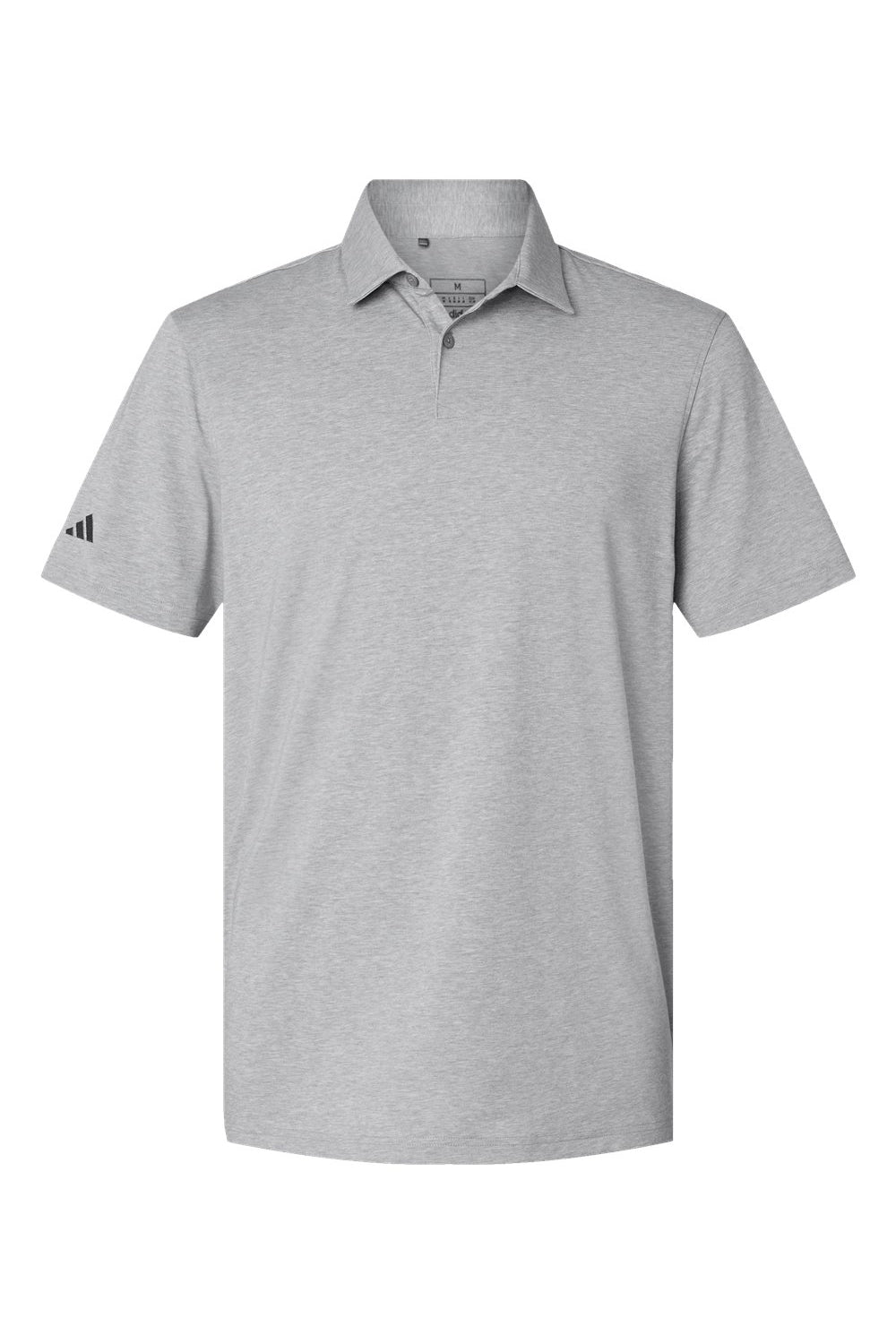 Adidas A590 Mens Short Sleeve Polo Shirt Grey Melange Flat Front