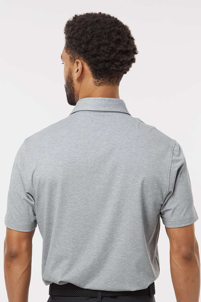 Adidas A590 Mens Short Sleeve Polo Shirt Grey Melange Model Back