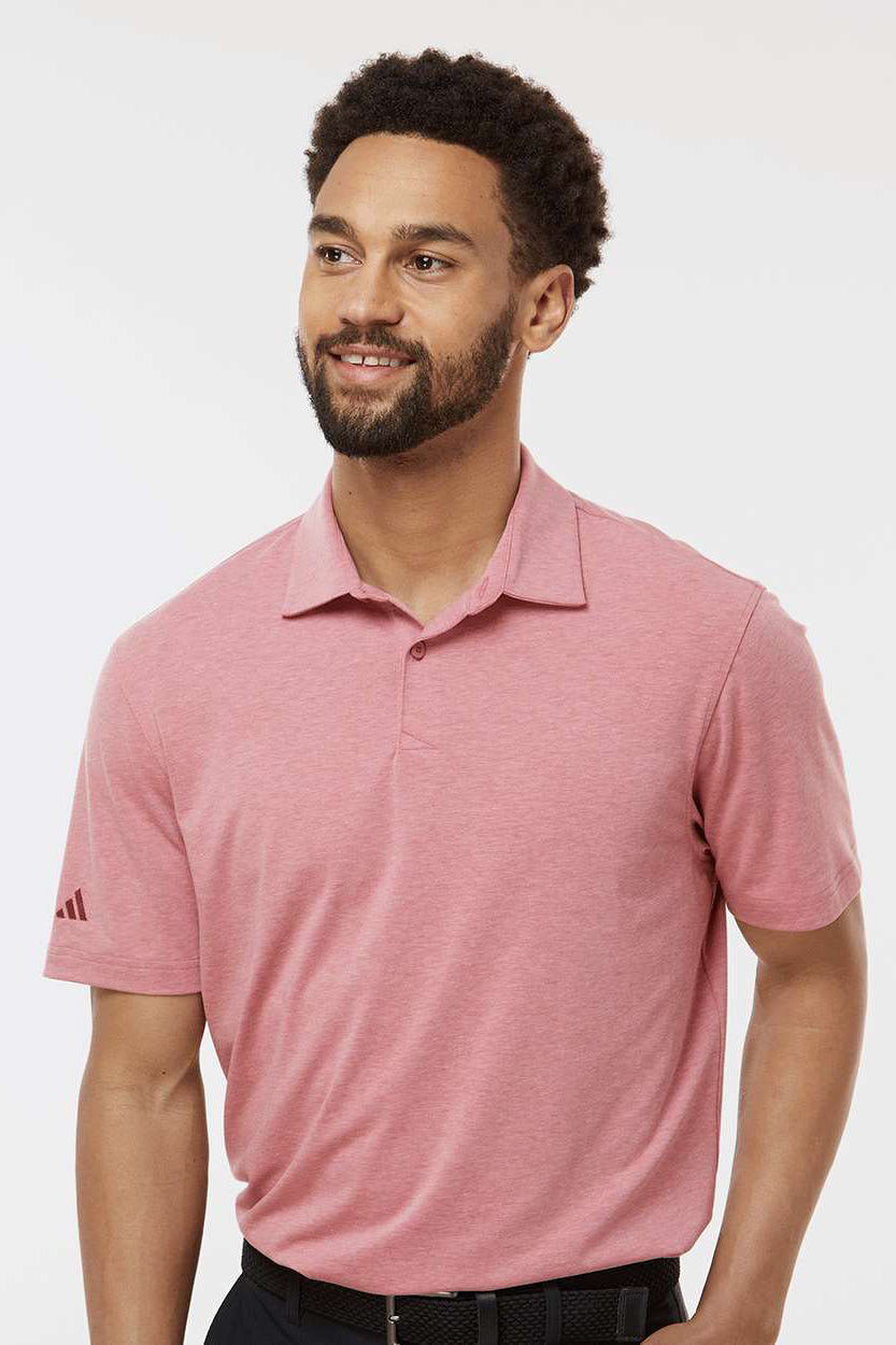 Adidas A590 Mens Short Sleeve Polo Shirt Pink Strata Melange Model Front